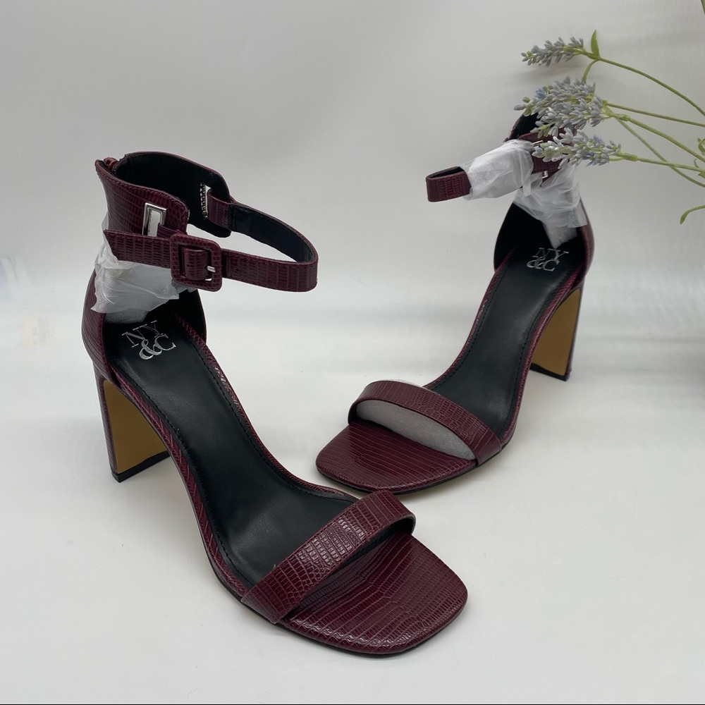 New York & Company Lexi Single Band red wine sandals 
Size 10 and 8
New